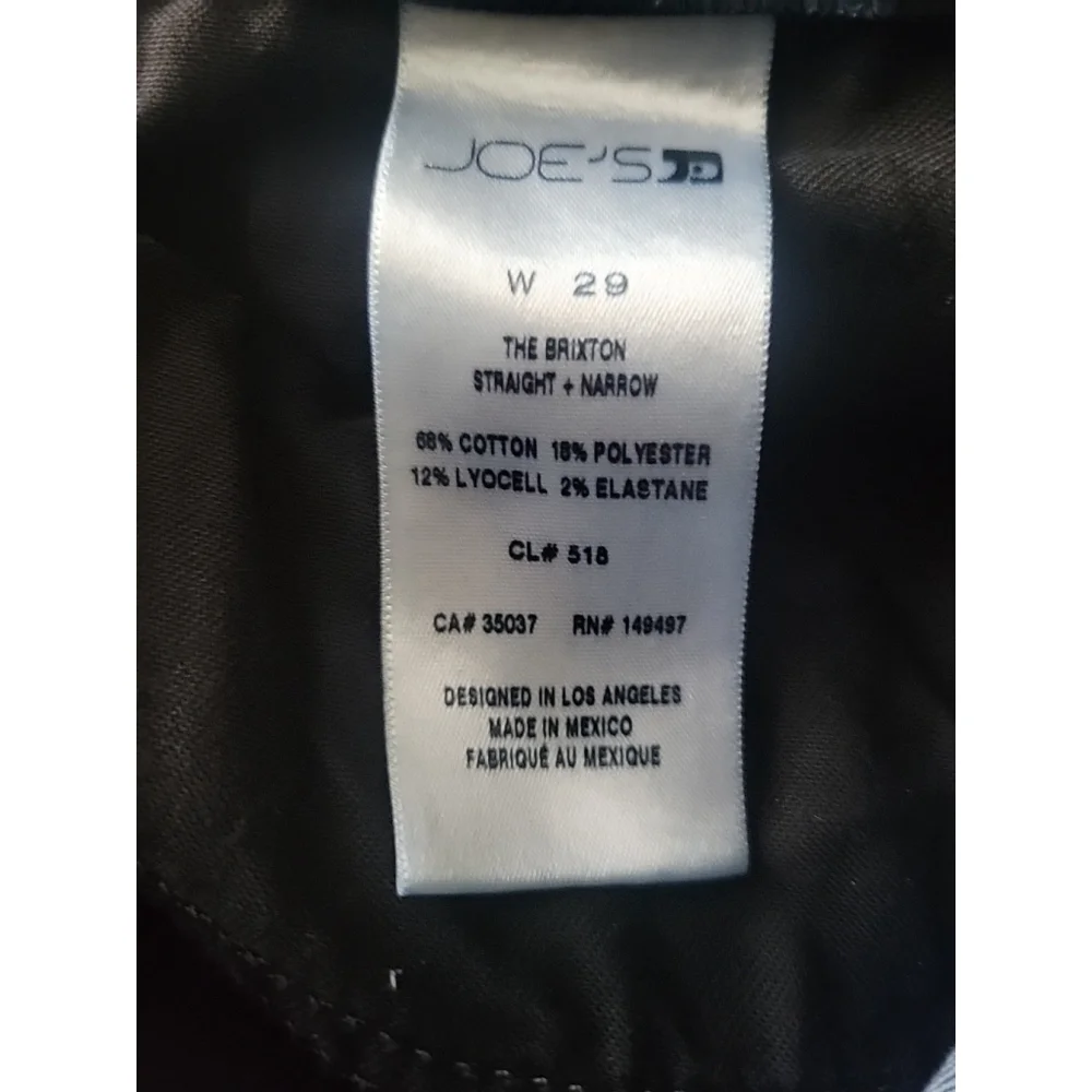 JOE'S JEANS The Brixton Straight & Narrow Blue Dark Wash Jeans Size 29 Inseam 35